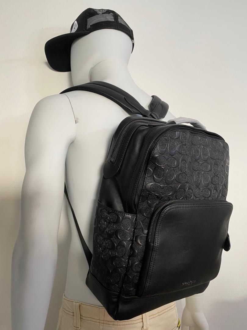 Coach embossed backpack deals