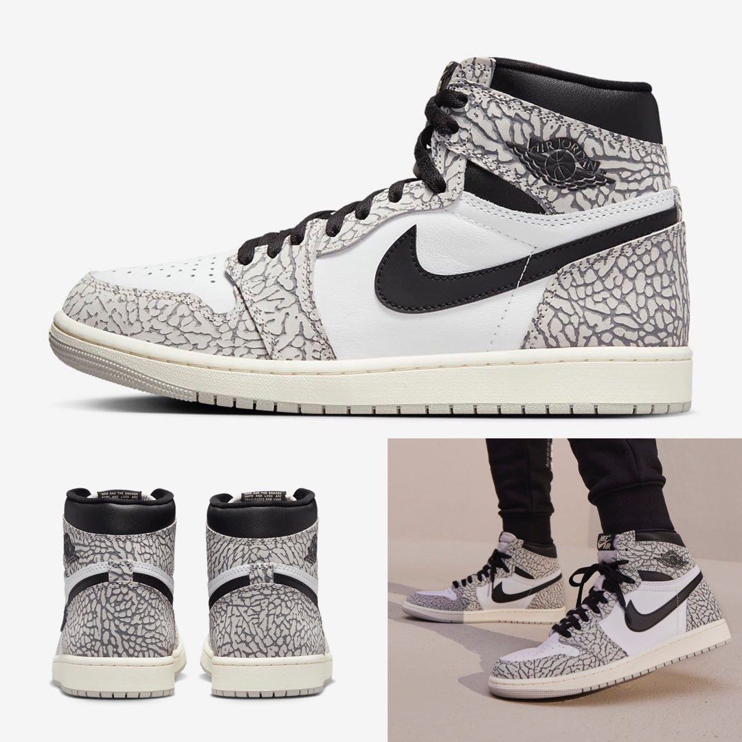 NIKE Air Jordan 1 Retro High OG 黑白爆裂紋男款休閒鞋DZ5485-052, 他