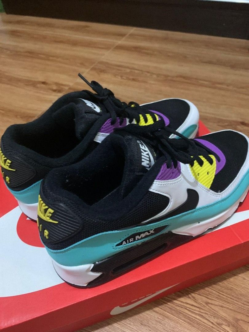 Nike air max 90 essential black/white/violet men's shoe store