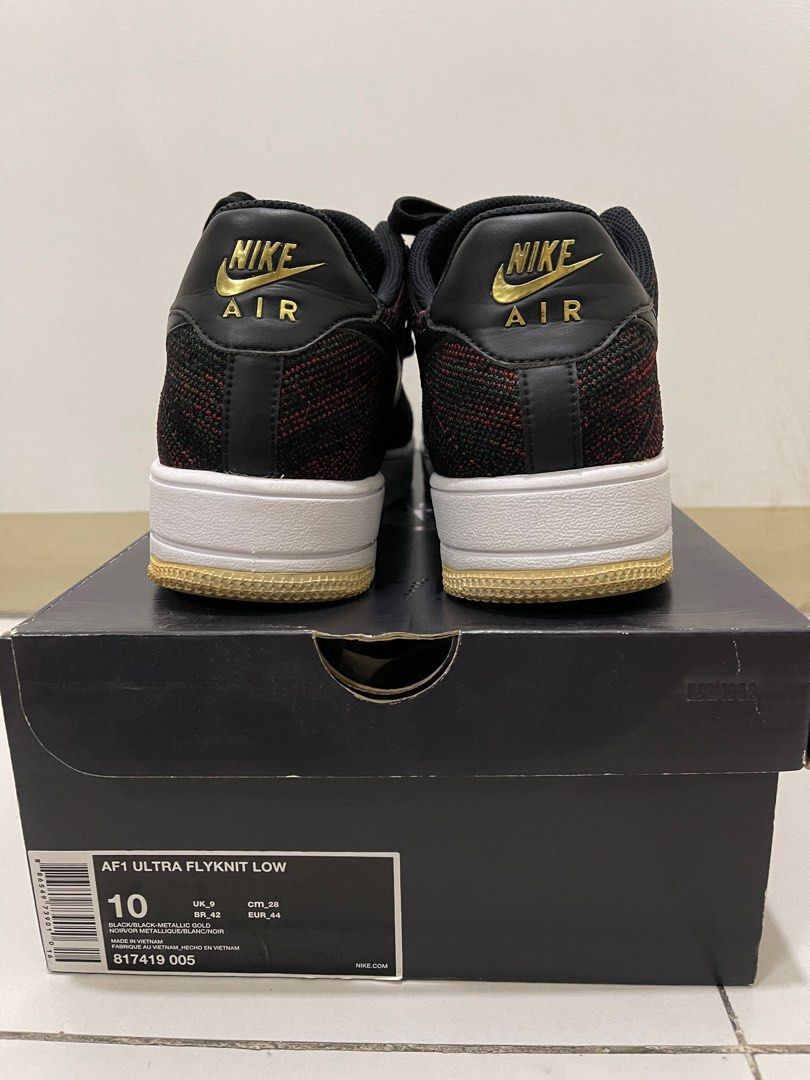 Air force 1 ultra flyknit low shop black/black-metallic gold