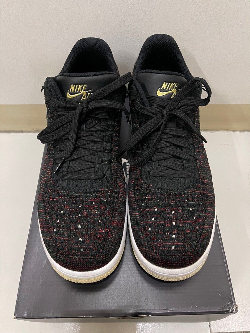 Air force 1 ultra flyknit low black/black-metallic top gold