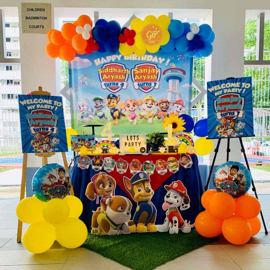 Paw Patrol Theme Dessert Table Decor Set Up, Lifestyle Services, Event ...
