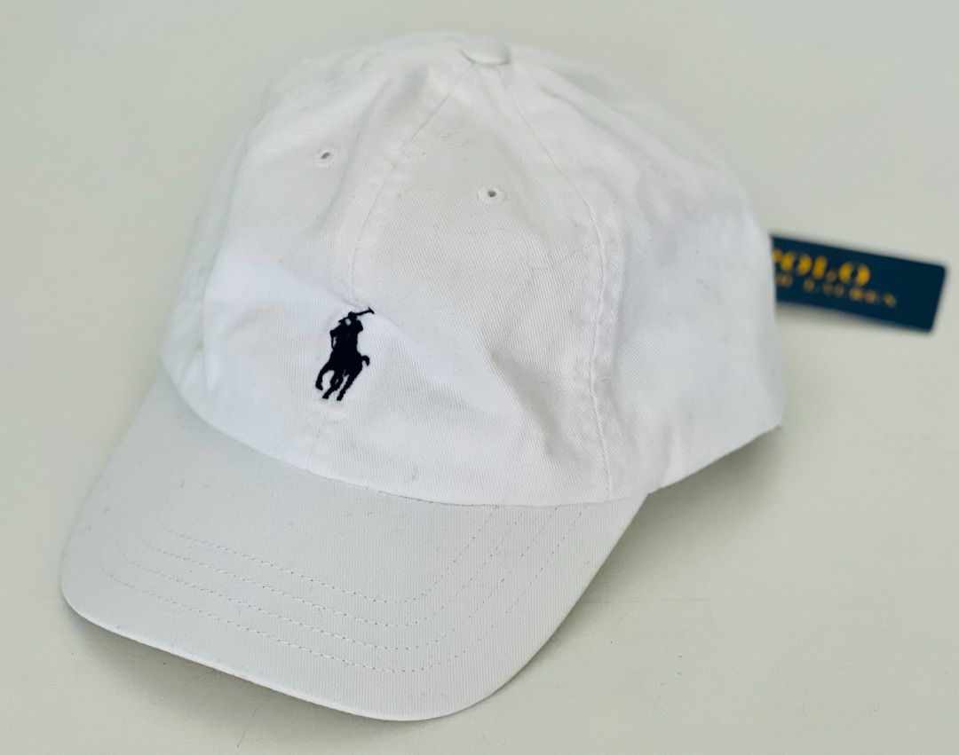 POLO RALPH LAUREN WOMEN S WHITE BLUE SIGNATURE LOGO ADJUSTABLE