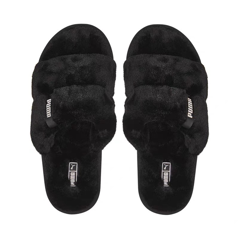 Furry puma slippers hotsell
