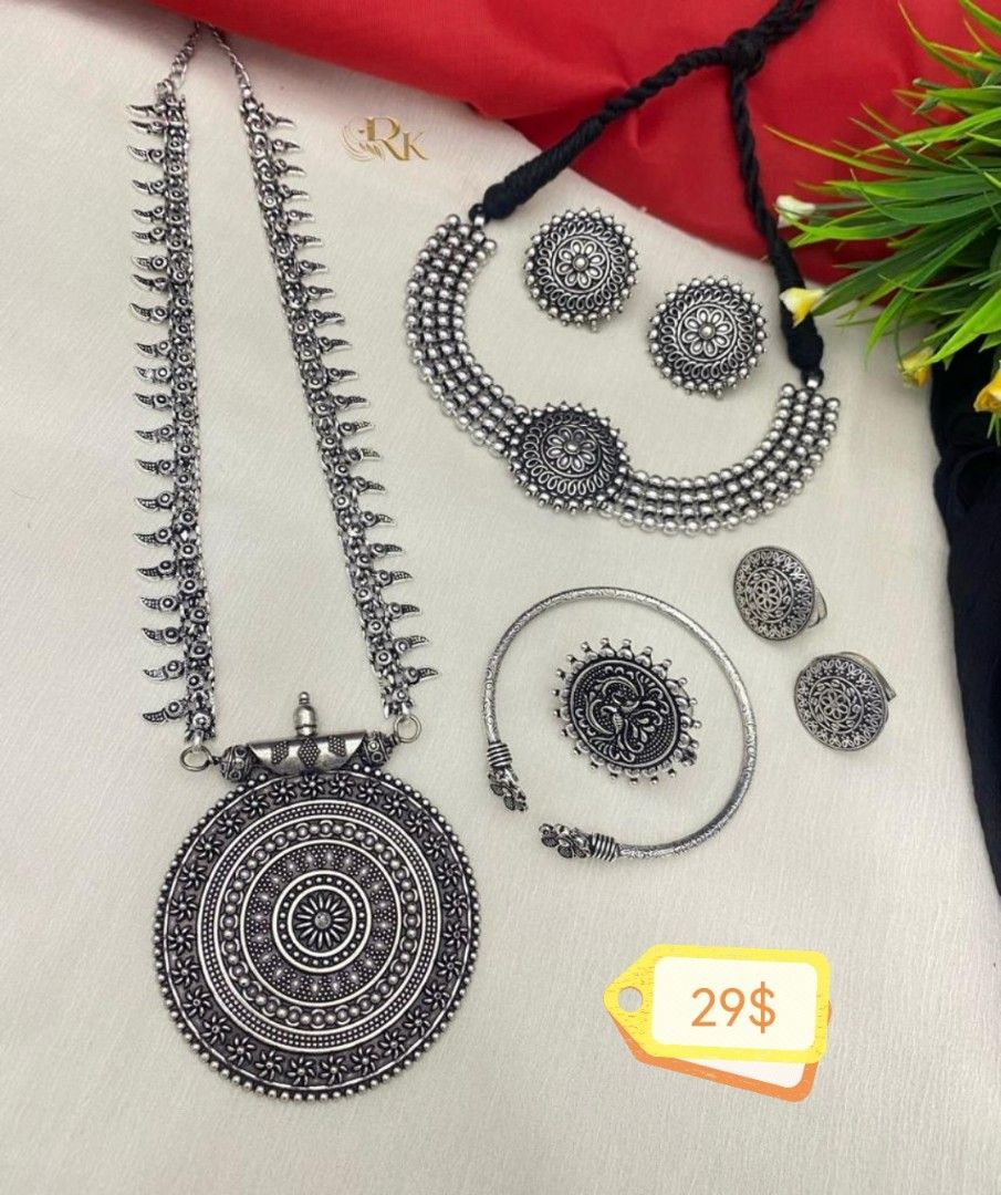German oxidised on sale silver necklace