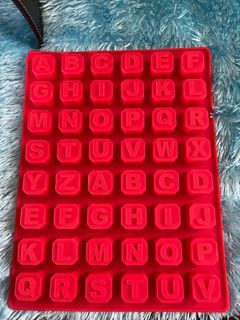 Red alphabet silicone mould