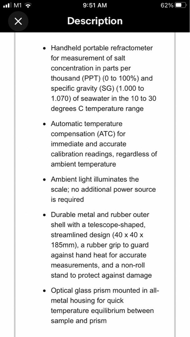 Refractometer Saltwater Coral Reef Aquarium Fish Tank Marine Fish Test , Pet Supplies, Homes