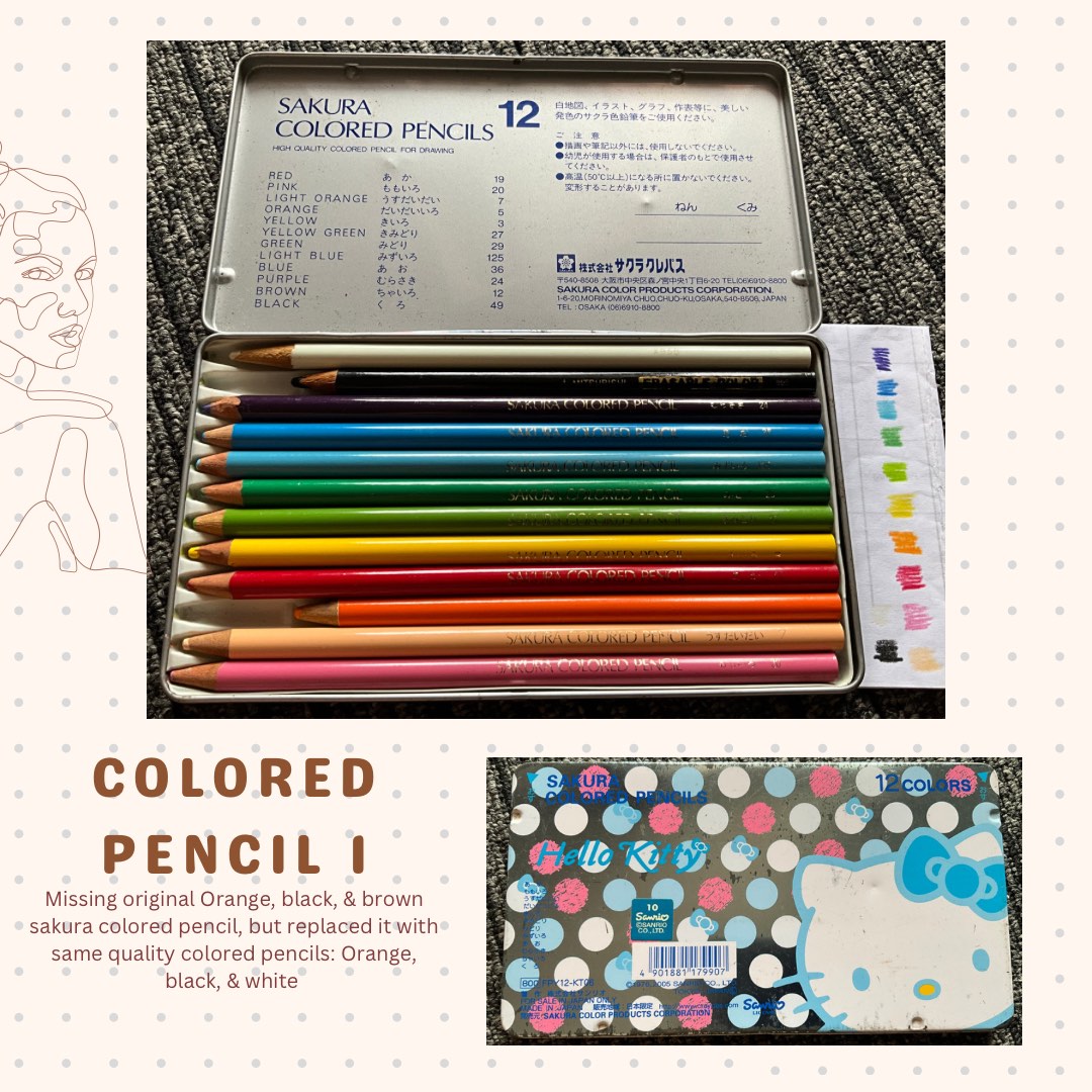 Sakura colored pencils with tin on Carousell