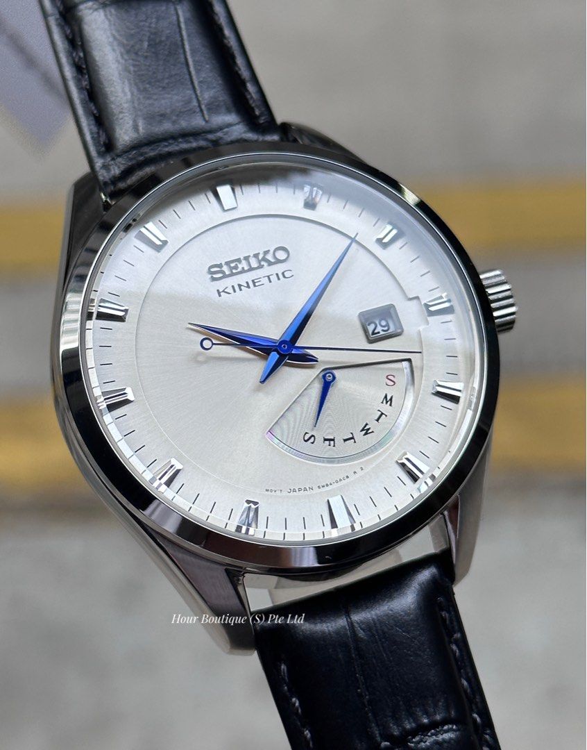 Seiko Kinetic White Dial with Blue Hands Men's Watch SRN071 SRN071P1, Men's  Fashion, Watches & Accessories, Watches on Carousell