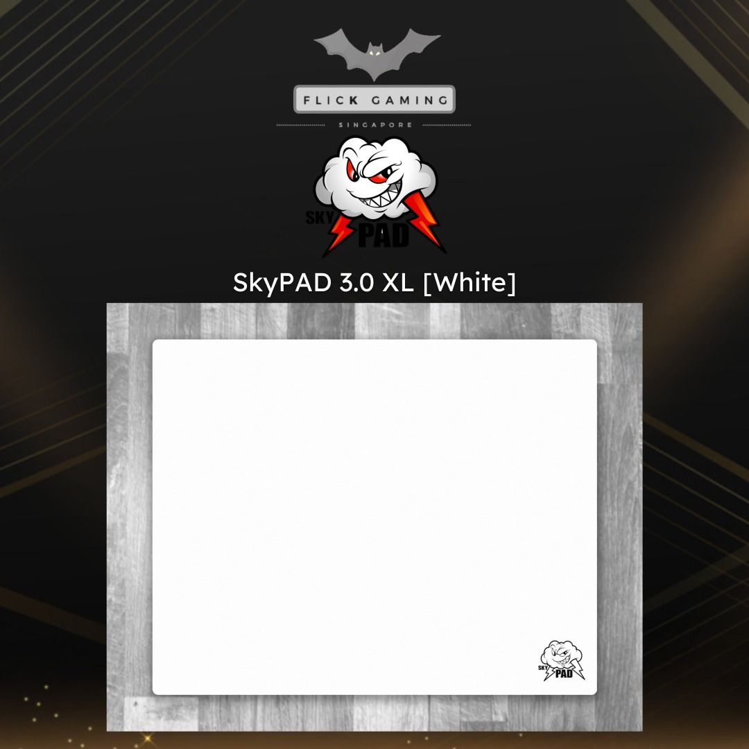 Skypad 3.0 XL White SkyPAD 3.0 XL Glass Mousepad - White Text