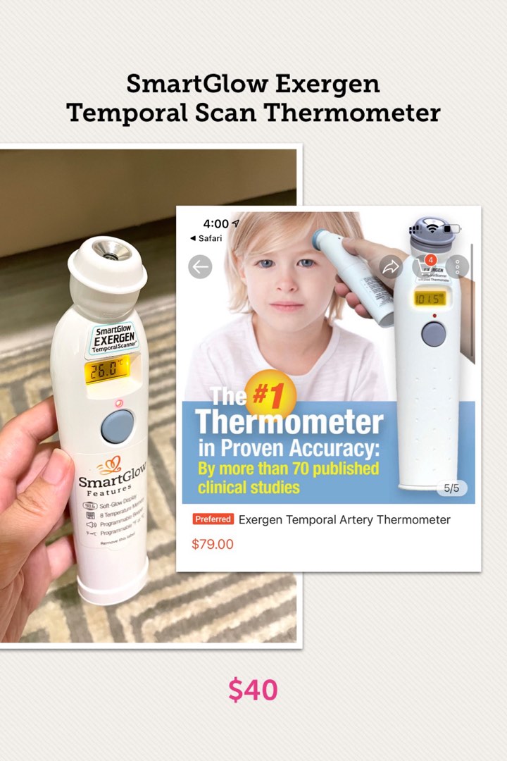 SmartGlow Exergen Temporal Forehead Scanning Thermometer, Health