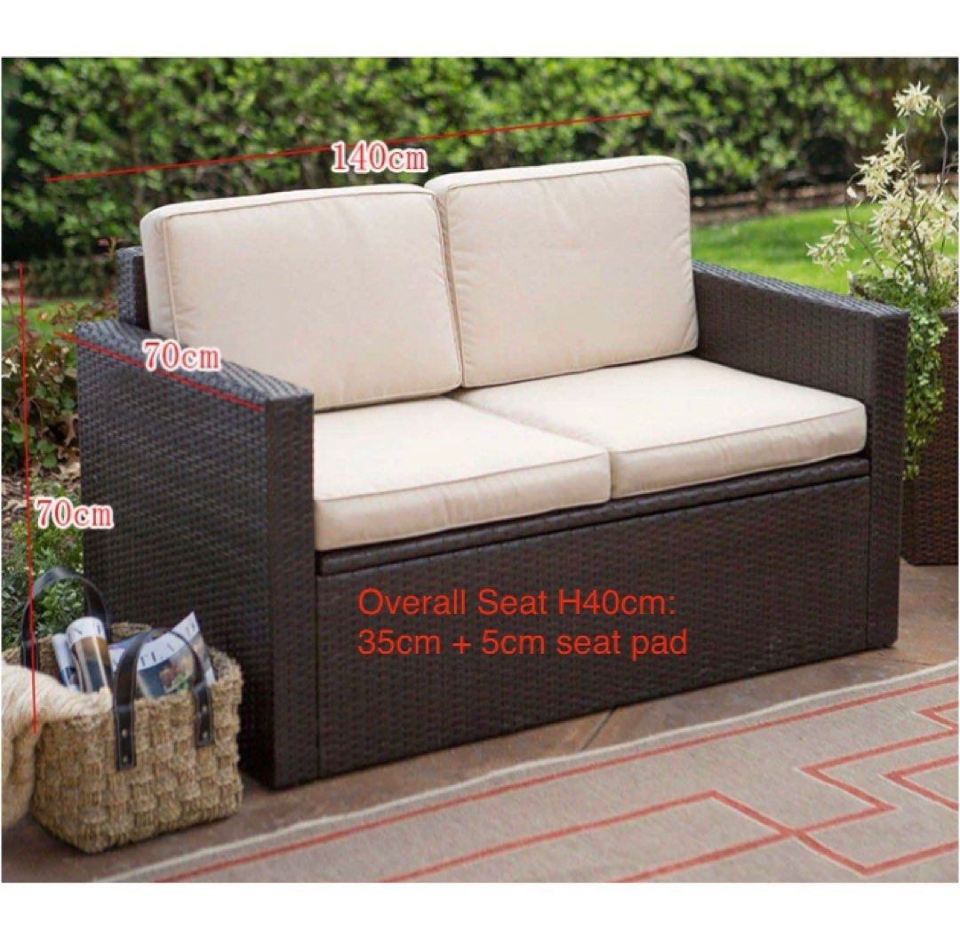 Customise Outdoor Sofa Storage Armchair Lounge Seat Footrest Coffee