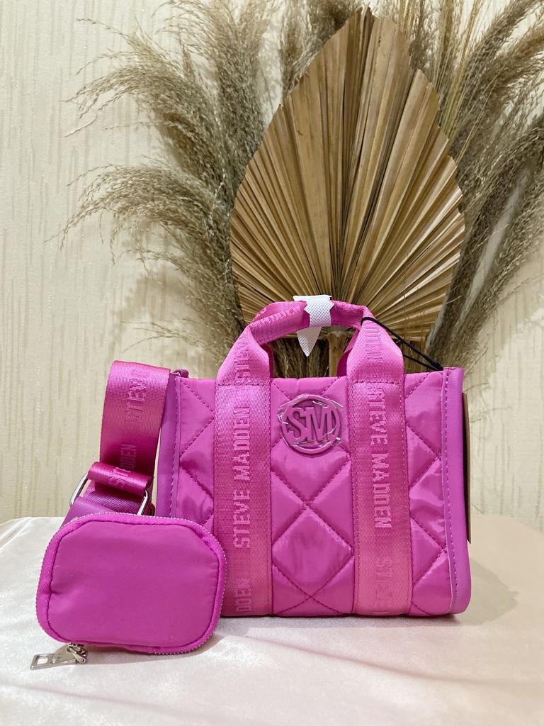 Steve Madden Minnie Nylon Crossbody Bag, Bubblegum Pink, Barang Mewah