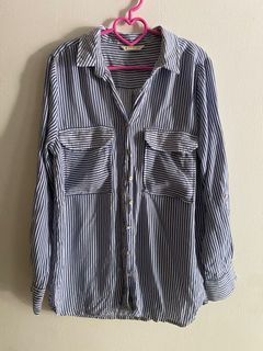 Striped Button Top