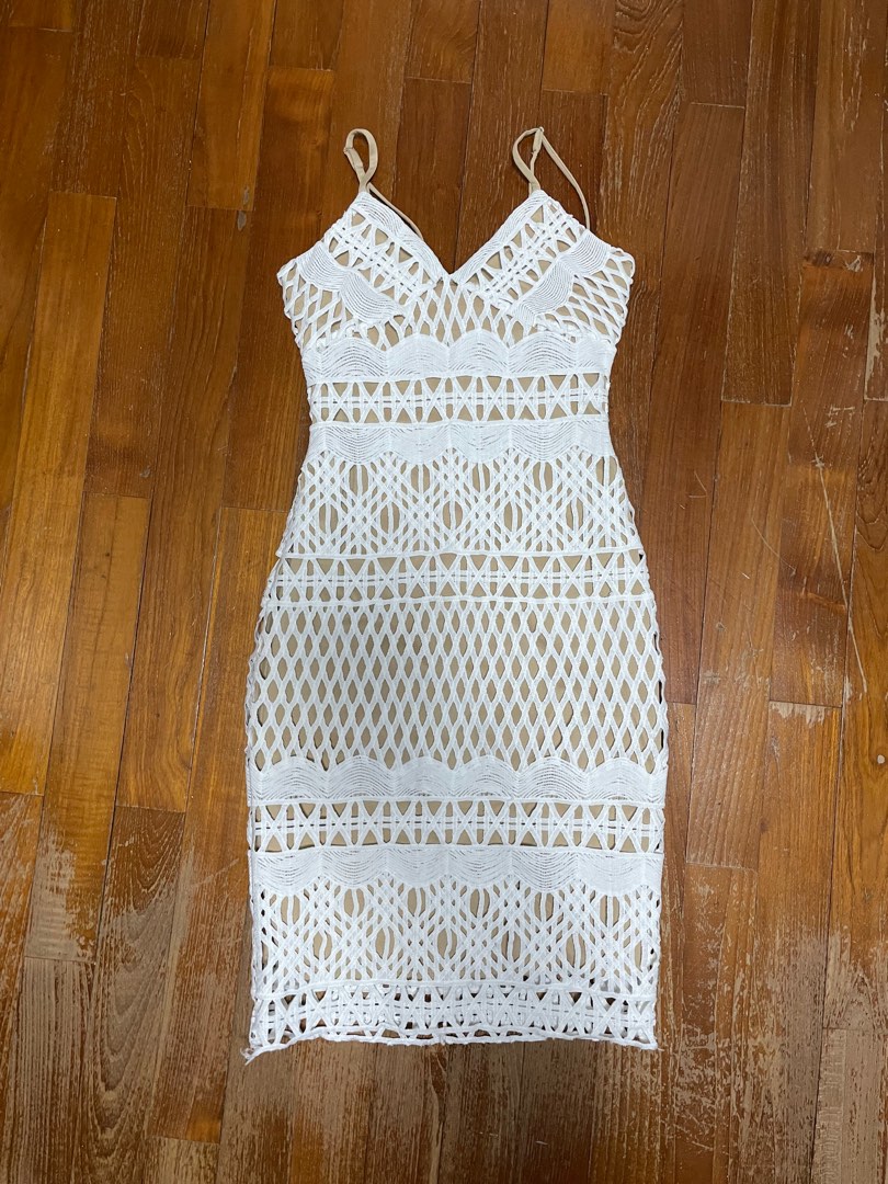 The tinsel rack body con crochet dress, Women's Fashion, Dresses & Sets