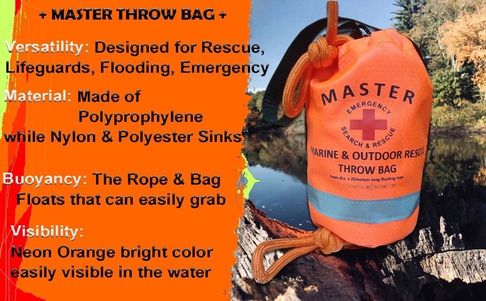 Throw Bag Rescue Rope Emergency Device Throw Rope Floating for Flooding ...