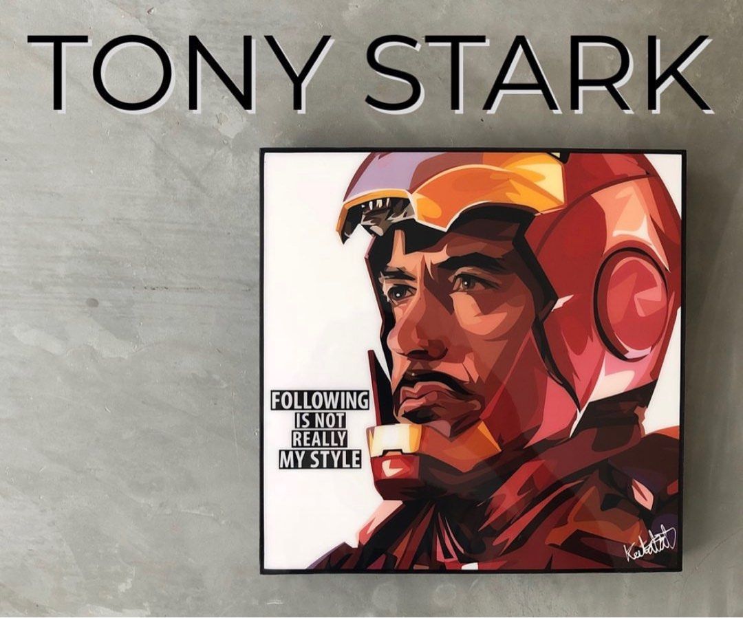 Tony Stark /Ironman 鐵甲奇俠/Following Is Not Really My Style /Iron Man|Marvel  /Mcu - Keetatat Sitthiket Famous Popart /Pop Art - 泰國畫家畫作- 普普風藝術- 正版掛畫-