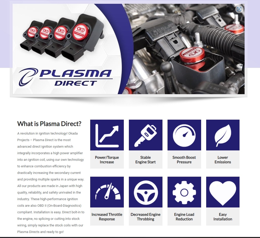 TOYOTA OKADA PLASMA COIL for 2AZ-FE engine model like Camry 2.4L ...