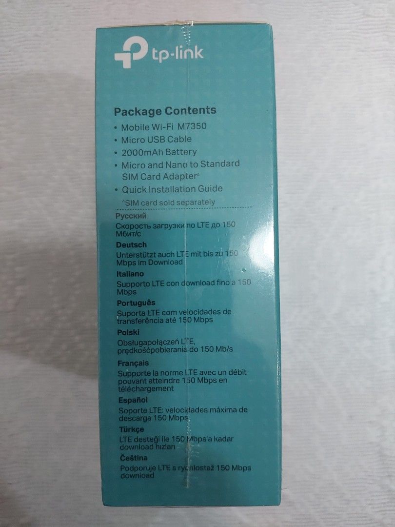 TPLink 4G LTE Mobile WiFi Sim Card Plug and Play M7350, Computers