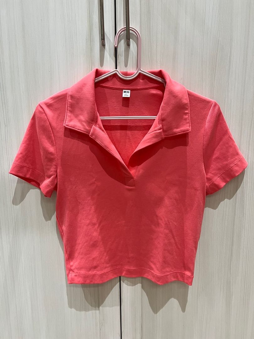 Uniqlo Cropped Skipper Short Sleeve Polo Shirt Women #39 s Fashion Tops