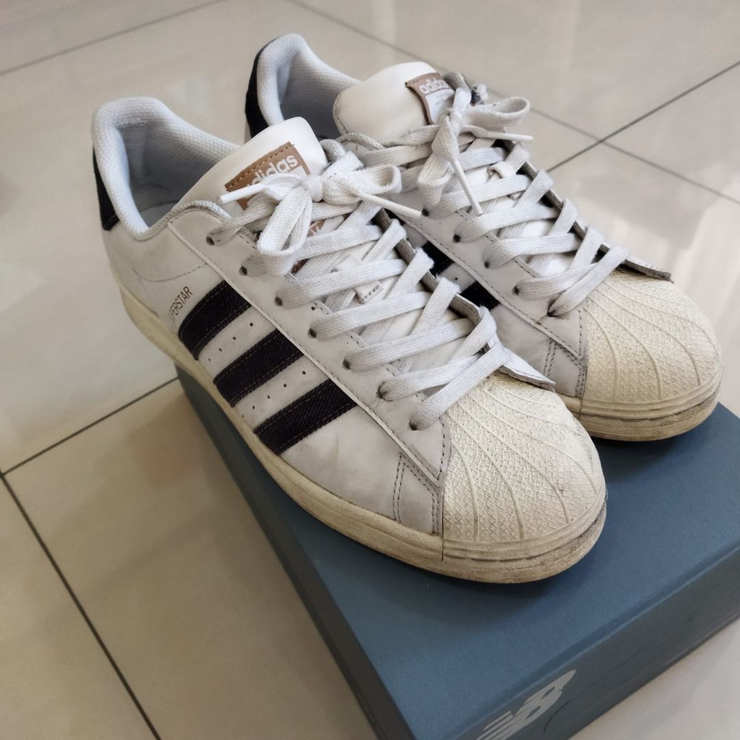 US9/27CM adidas superstar 白 牛仔藍 奶油底