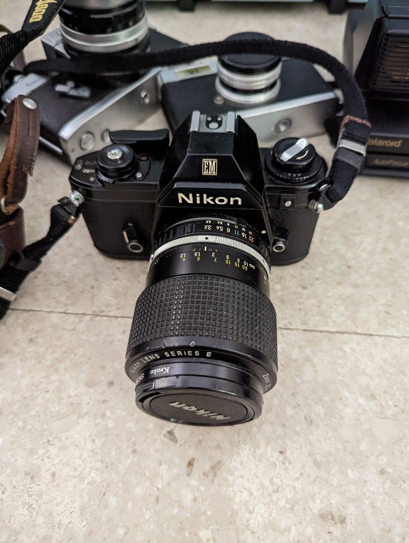 Vintage Nikon EM 35mm, Canon AF35M, with additional cameras