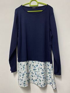 Voir Dark Blue Floral Blouse