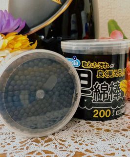 WELCIA Natural Black Cotton Swab, Tipped Cotton Buds 200pcs Bought in Japan Store 🌸