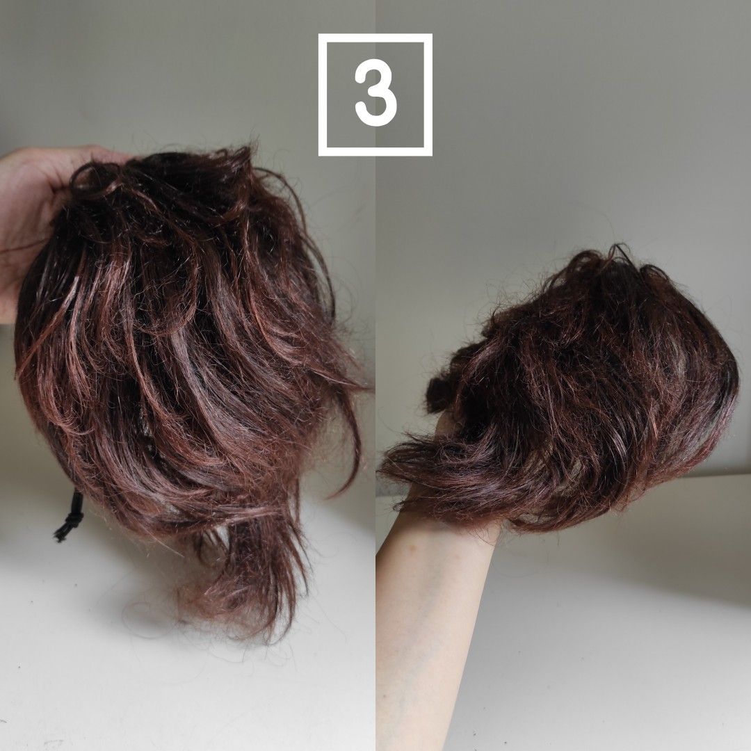 Wig toupee rambut palsu penutup botak hair toupee sintetis (3