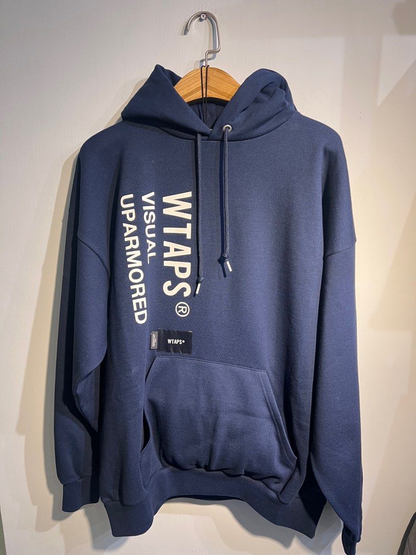 Wtaps visual hoodie navy, 男裝, 上身及套裝, 衛衣- Carousell