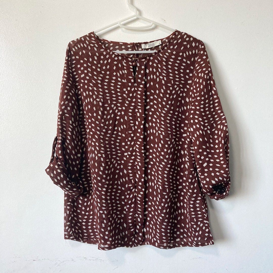 XL Loose sheer office blouse on Carousell