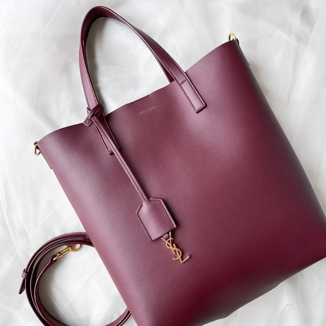 Ysl tote hotsell burgundy