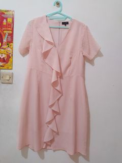 Zalora soft pink dress preloved murah banget like new