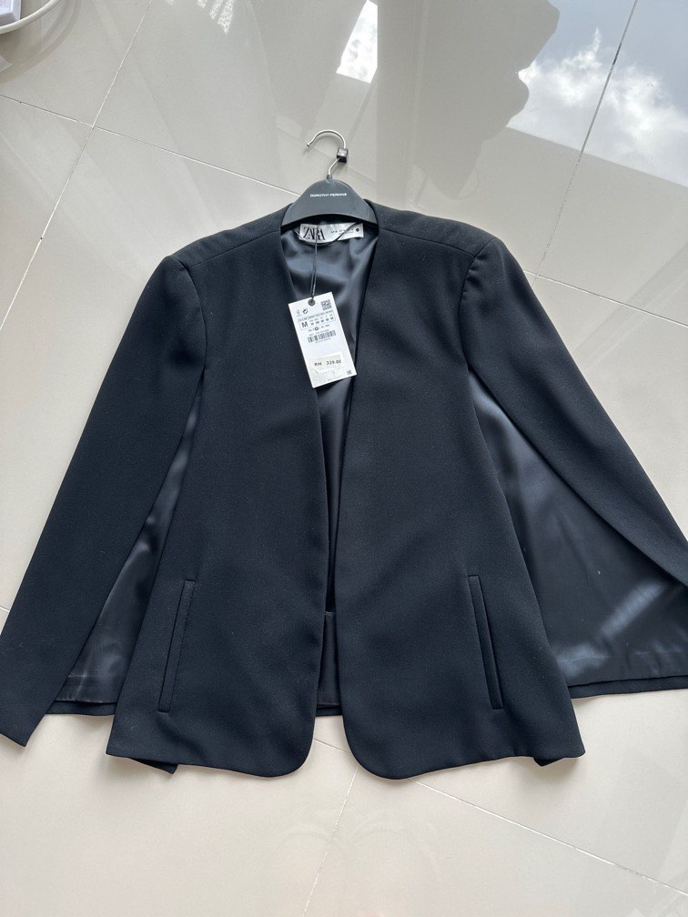 Black cape jacket store zara