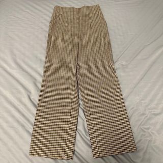 Zara High Waist Checked Beige Trousers