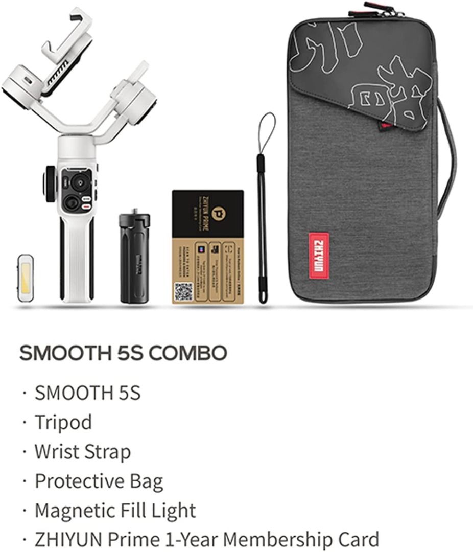 Zhiyun Smooth 5S ComboGimbal Stabilizer for iPhone 14 Pro Max Plus 13