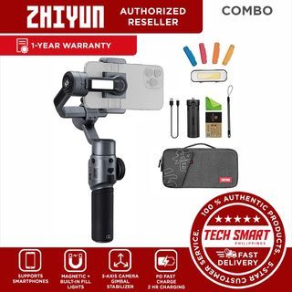 Zhiyun Smooth 5S ComboGimbal Stabilizer for iPhone 14 Pro Max Plus 13 12 X Xs Xr 8 Android Smartphone Gimbal Portable 3-Axis Handheld Phone Gimbal for Video