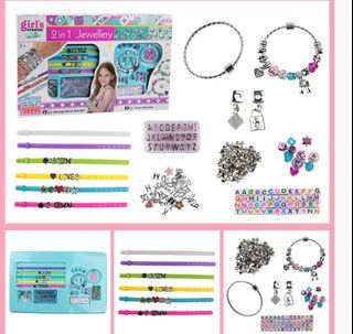 2 in 1 Jewellery Set Message DIY beads Bracelets Charm Bracelet Jewelry for Kids Adult Fun Toy