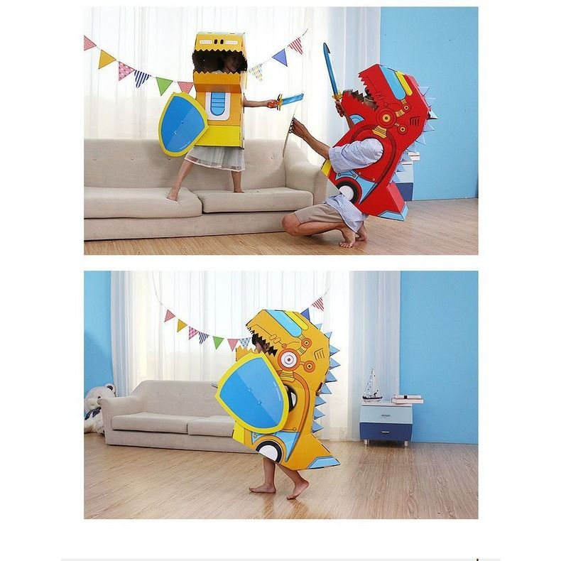 3D Wearable DIY Cardboard Dinosaurs Toy for Kids, Hobbies & Toys, Toys ...