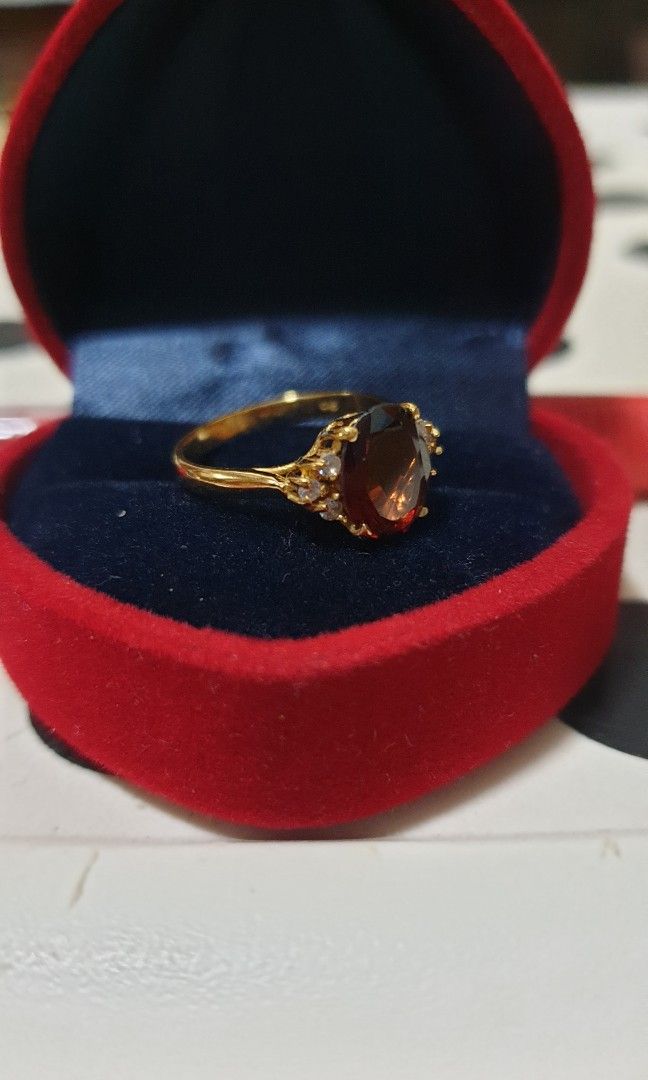 Garnet stone gold ring outlet