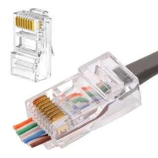 **Free Shipping** [Pack of 10] RJ45 CAT6 Connector Plug Transparent Color Plug64164480219137110