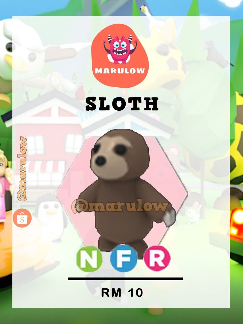 Adopt Me -Sloth NFR ( Roblox ), Video Gaming, Gaming Accessories, In