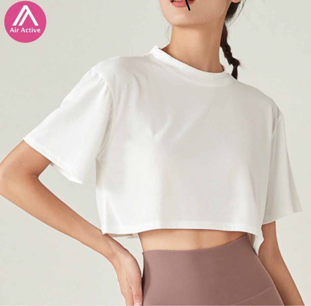 AIR ACTIVE Smooth Yoga Top Fashion Short Sleeve Sports Top Casual Quick Drying Crop Top