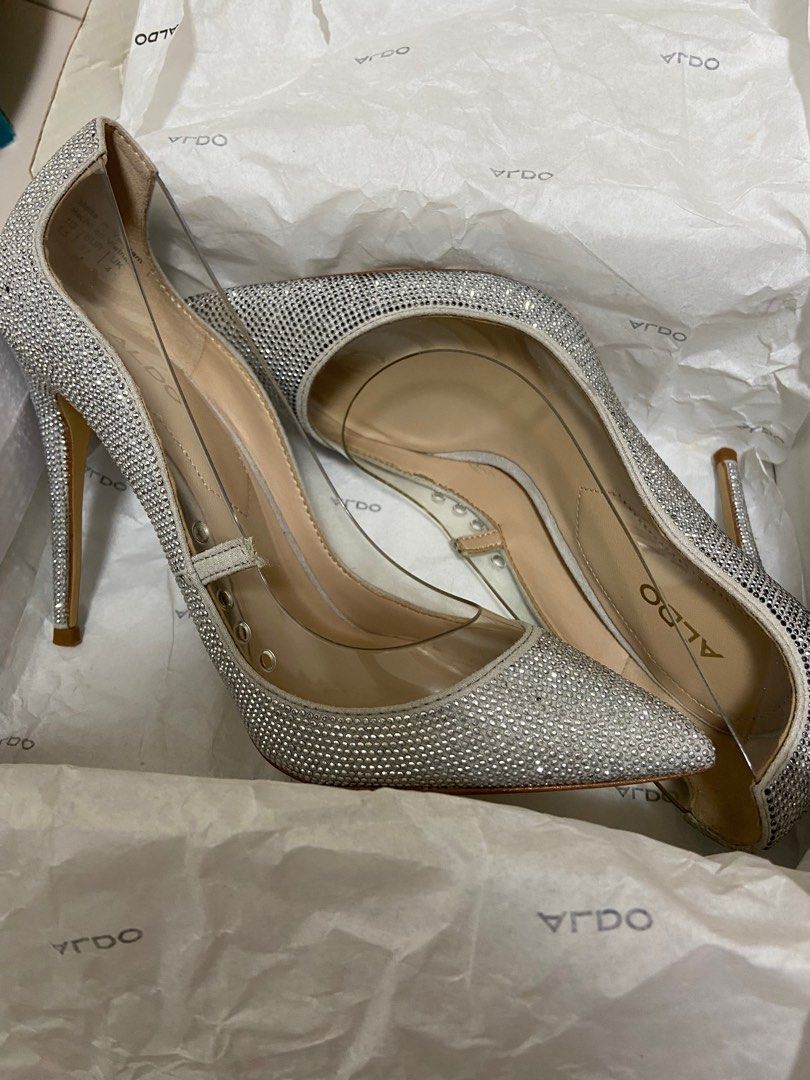 Aldo silver heels Women s Fashion Footwear Heels on Carousell