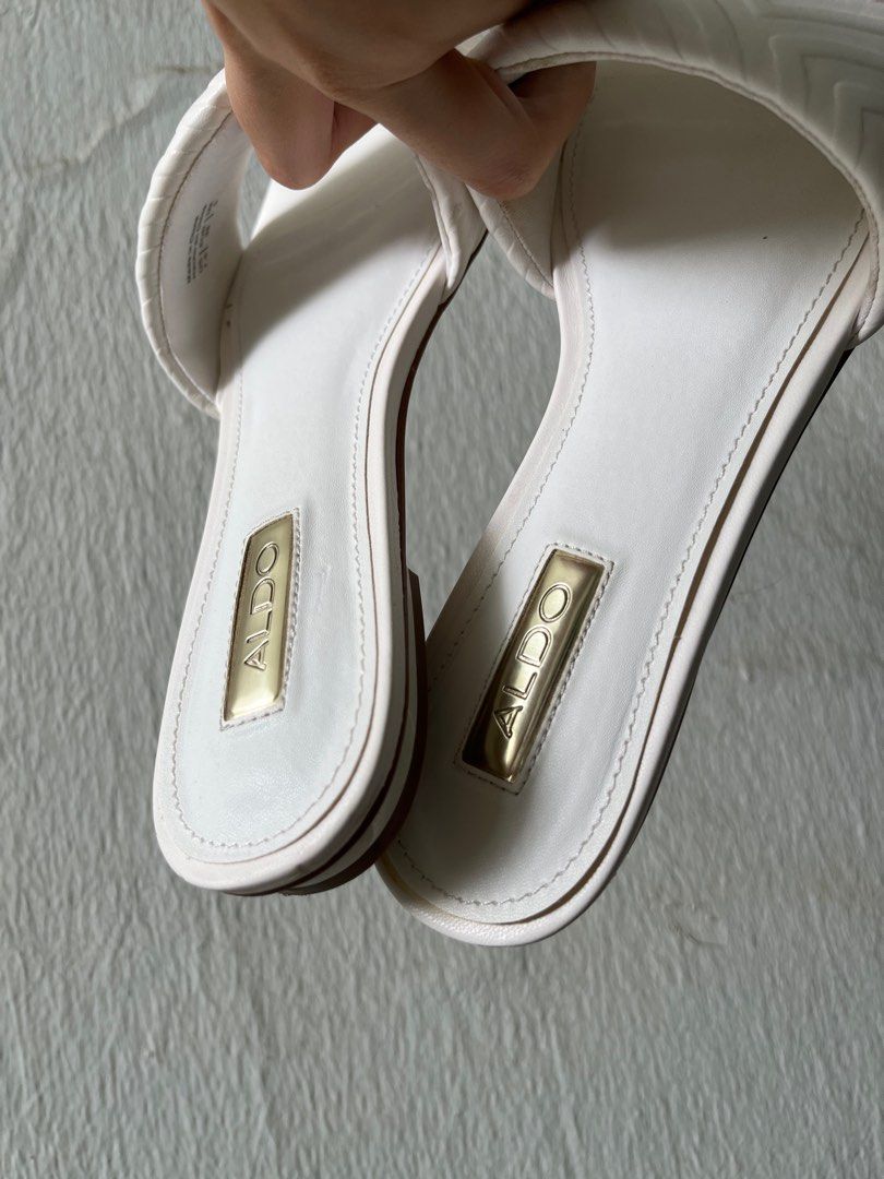 white slip ons sandals