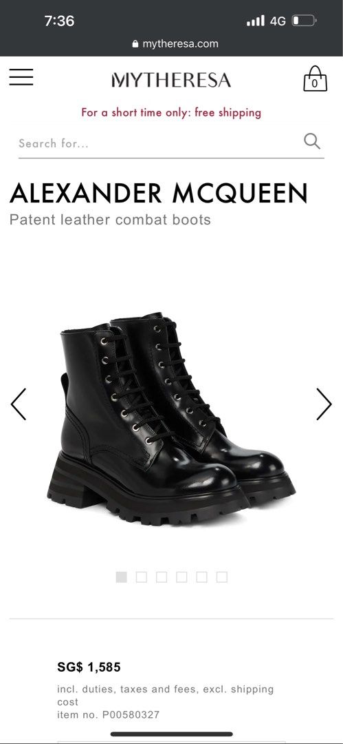 Alexander McQueen Patent Leather Combat Boots