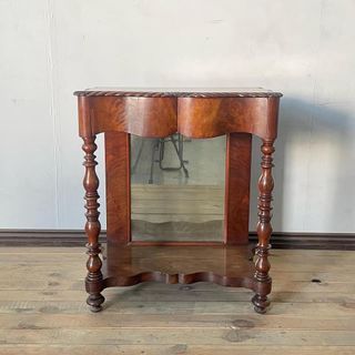 Antique mahogany trumeau console table