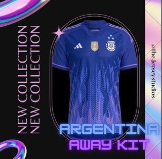 Adidas Argentina Nahuel Molina Three Star Home Jersey w/ World Cup Champion Patch 22/23 (White/Light Blue) Size XXL