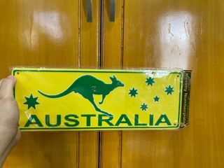 Australia Flag and Kangaroo metal Plate Automotive