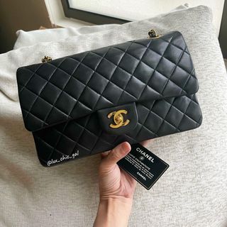 **SOLD**AUTHENTIC CHANEL Medium 10" Classic Flap Bag 24k Gold Hardware ❤️ FULL BOX SET